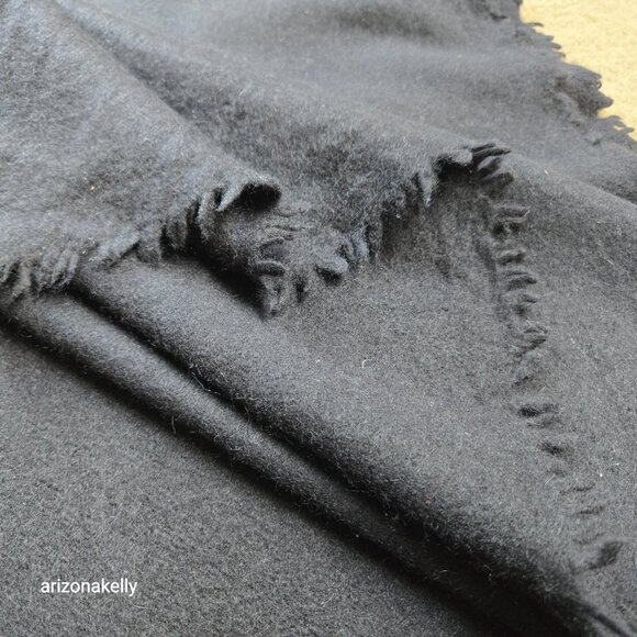 Cashmere {{THICK}} Felted Scarf Black - Picture 10 of 16